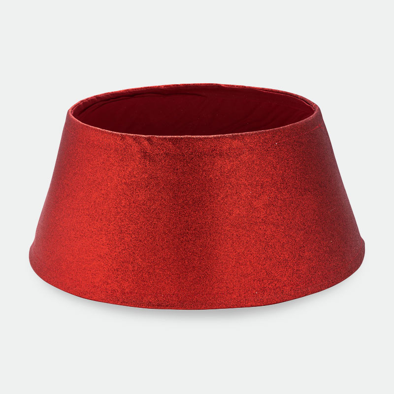 Tour de sapin paillettes rouge 'Noël d'Antan'