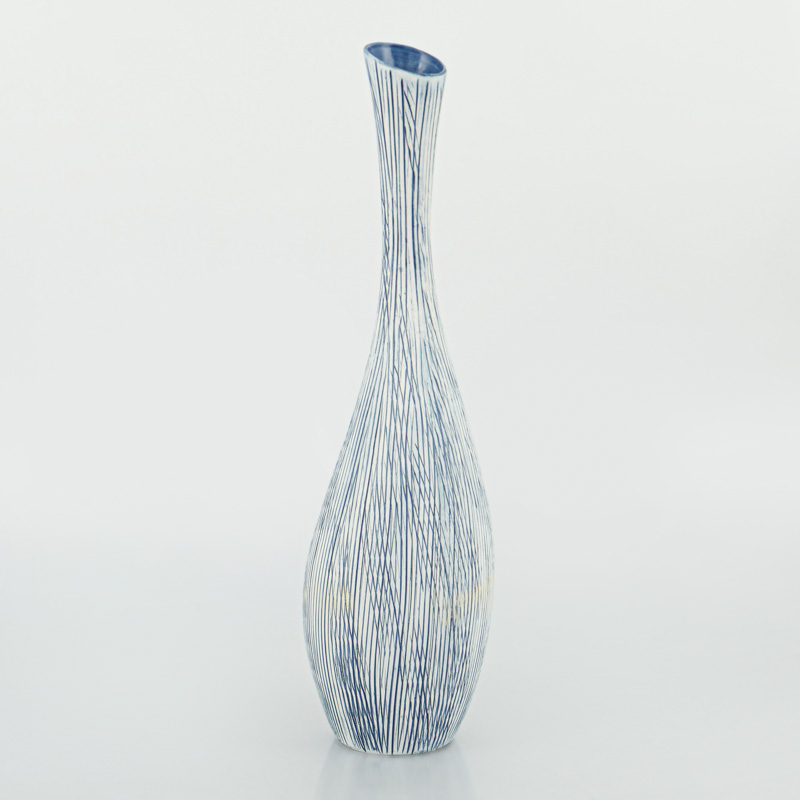 Vase ondine 'Azura' en céramique bleu