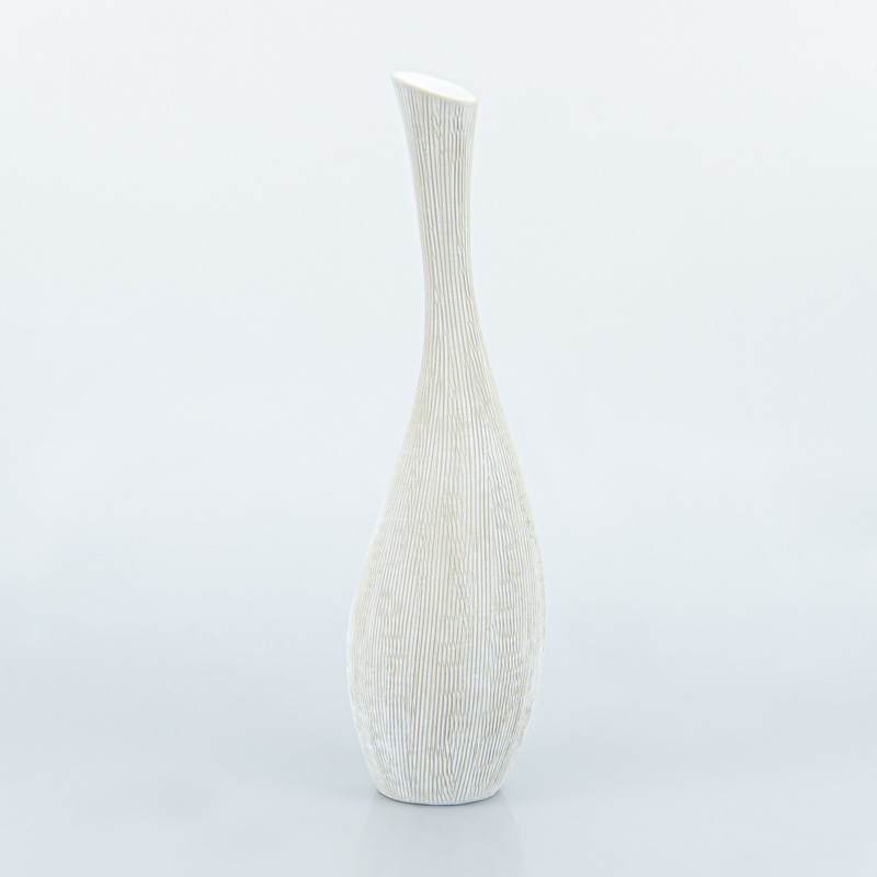 Vase ondine 'Azura' en céramique crème