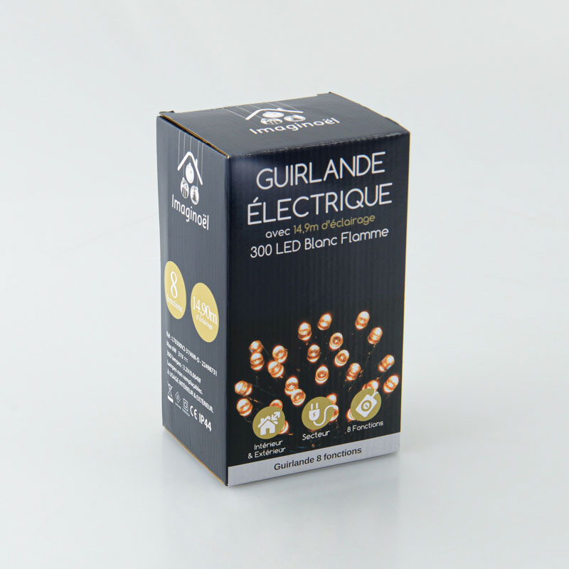 Guirlande électrique 300 led blanc flamme