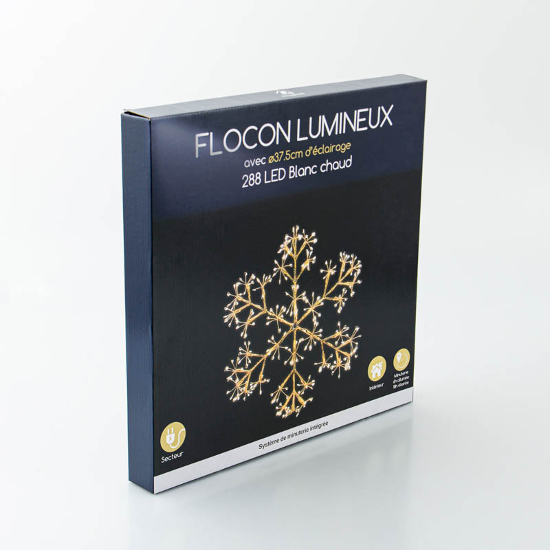 Flocon lumineux 288 led blanc chaud