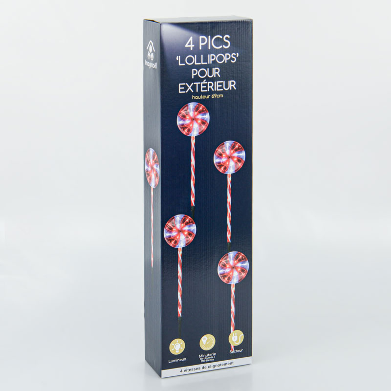 4 pics 'Lollipops' à planter pour extérieur