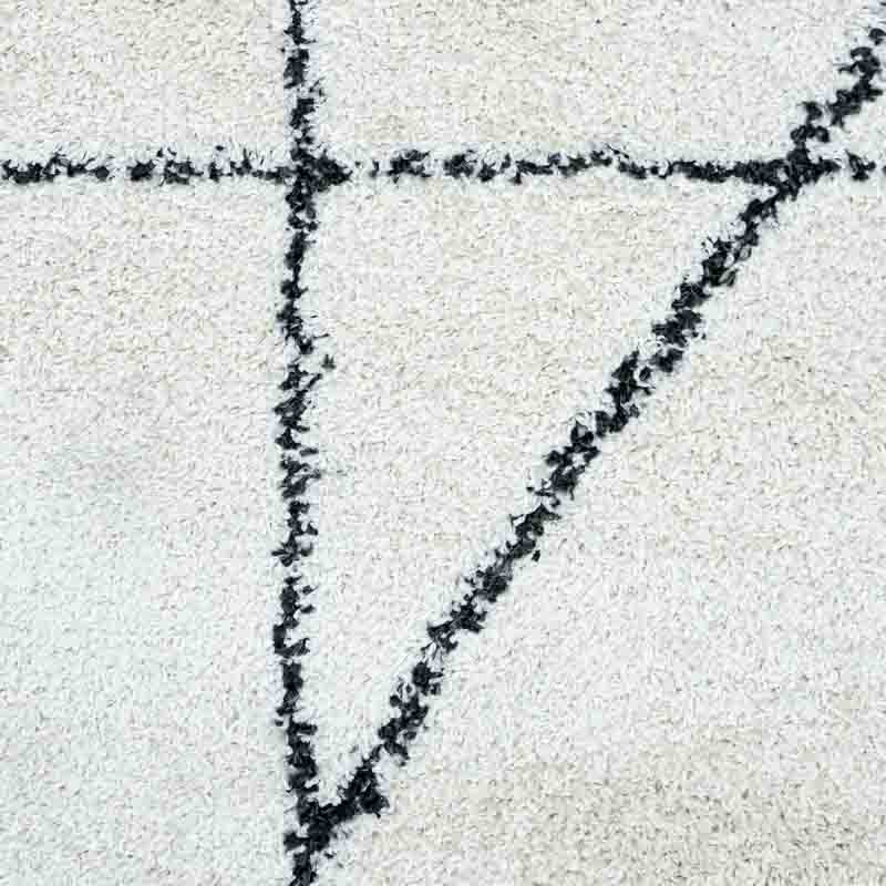 Tapis shaggy 'Linus' crème et anthracite