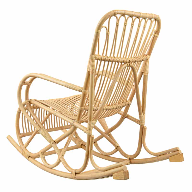 Fauteuil à bascule 'Pablo' en rotin 