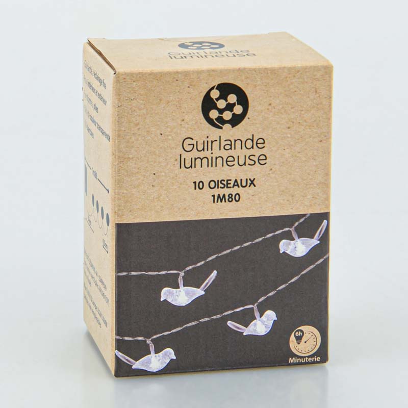 Guirlande 10 oiseaux transparent 