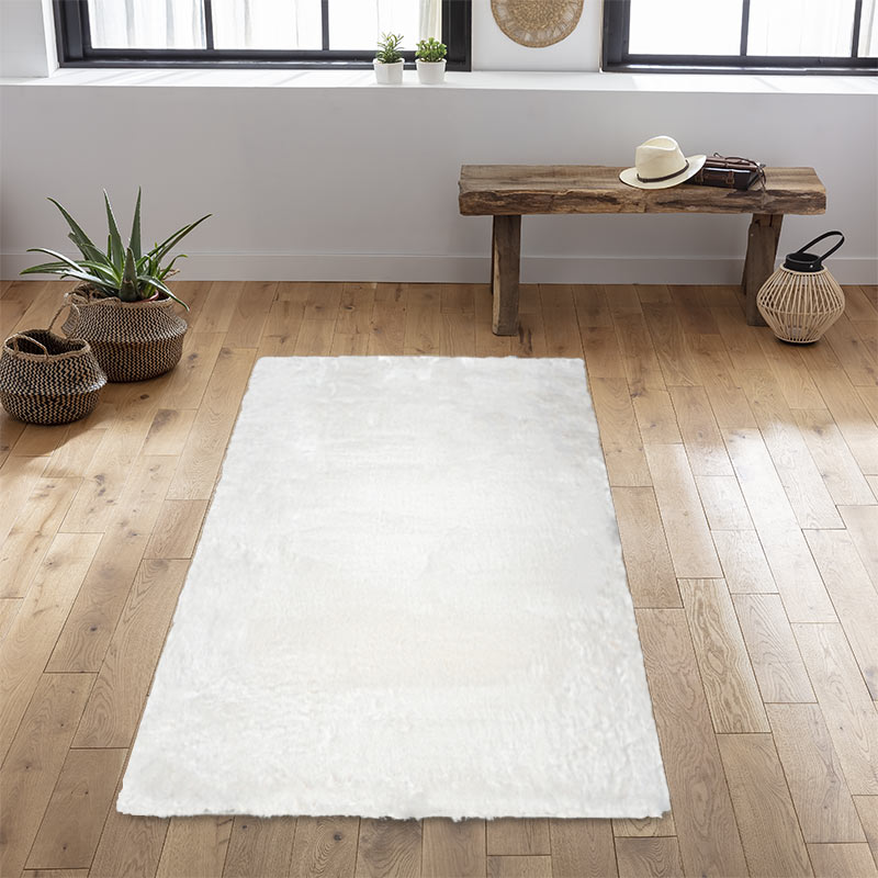 Tapis rectangulaire 'Sweety' blanc 