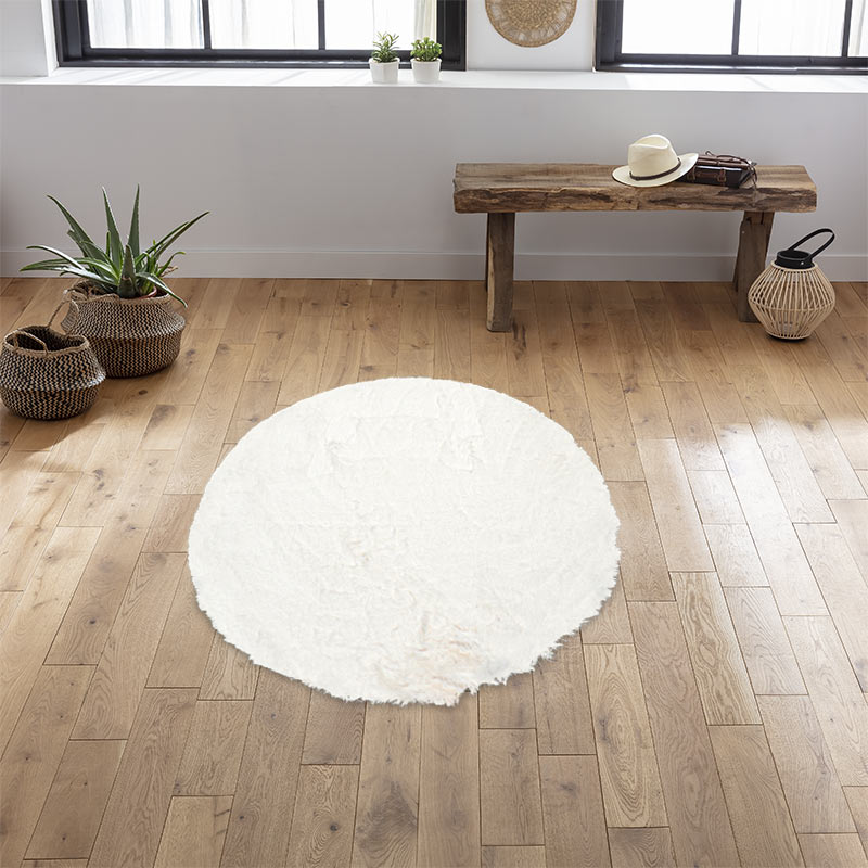 Tapis rond 'Sweety' blanc 