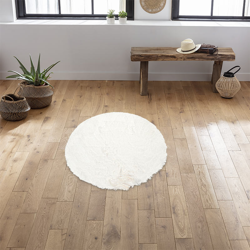 Tapis rond 'Sweety' blanc 