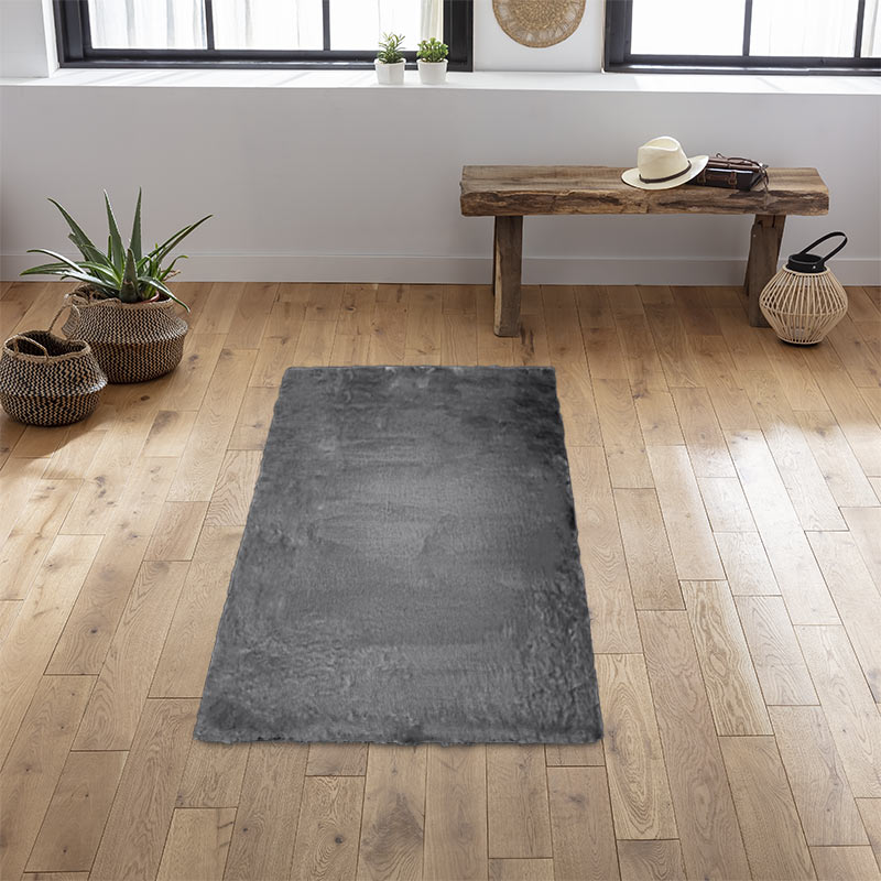 Tapis rectangulaire 'Sweety' anthracite