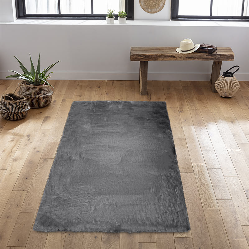 Tapis rectangulaire 'Sweety' anthracite