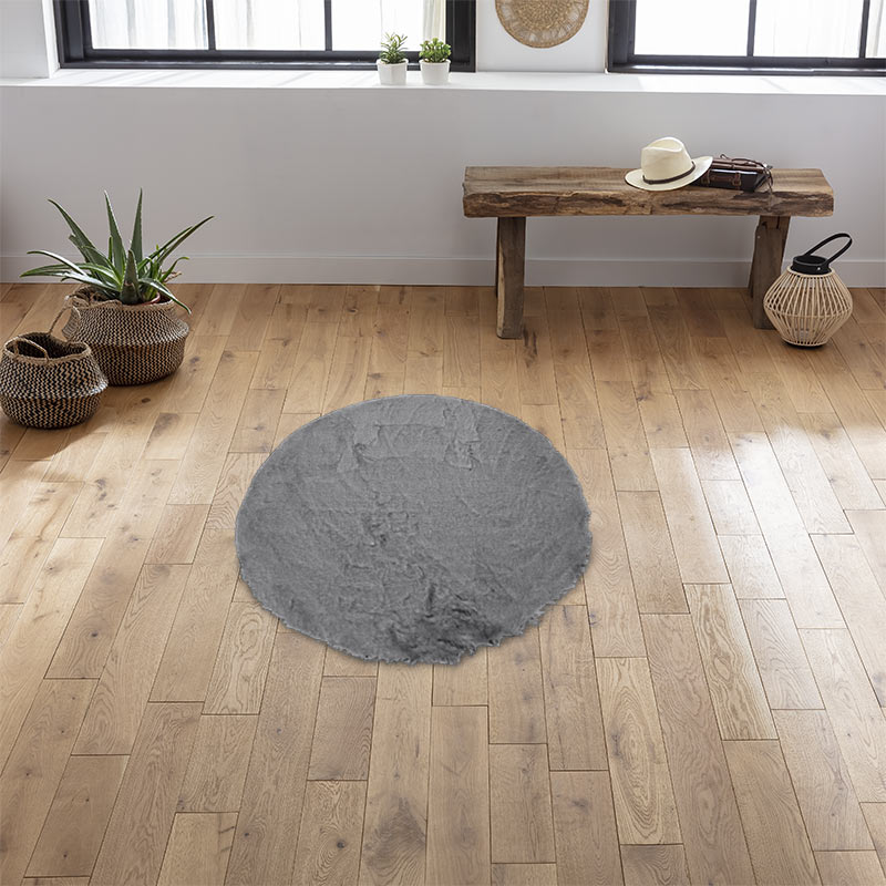 Tapis rond 'Sweety' anthracite