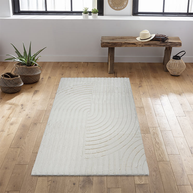 Tapis rectangulaire 'Arcada' couleur crème