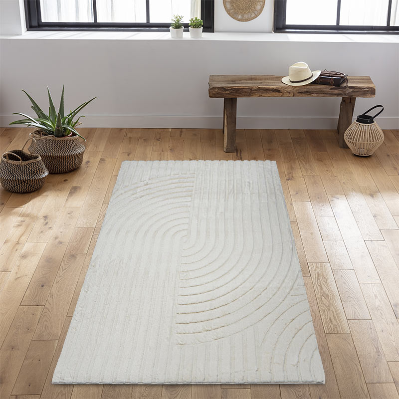 Tapis rectangulaire 'Arcada' couleur crème