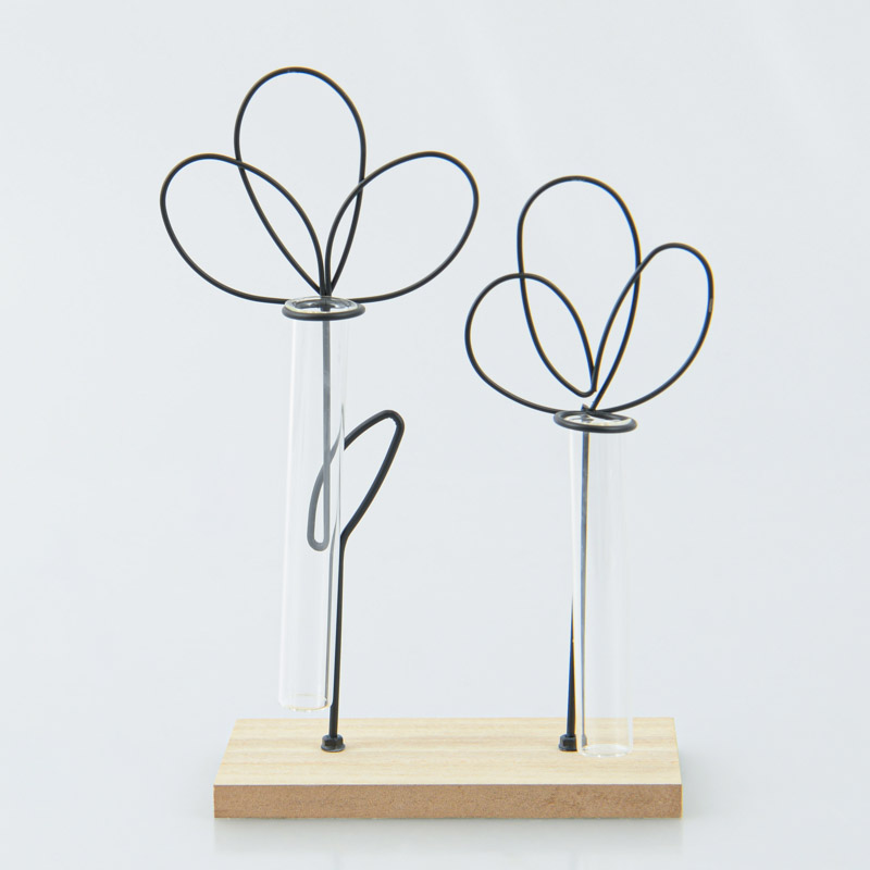 2 soliflores 'Harmonie' avec fleurs en métal