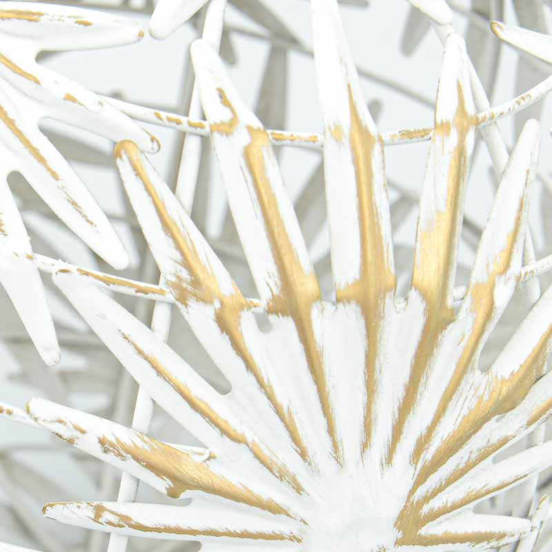 Boule décorative feuillage brosse doré