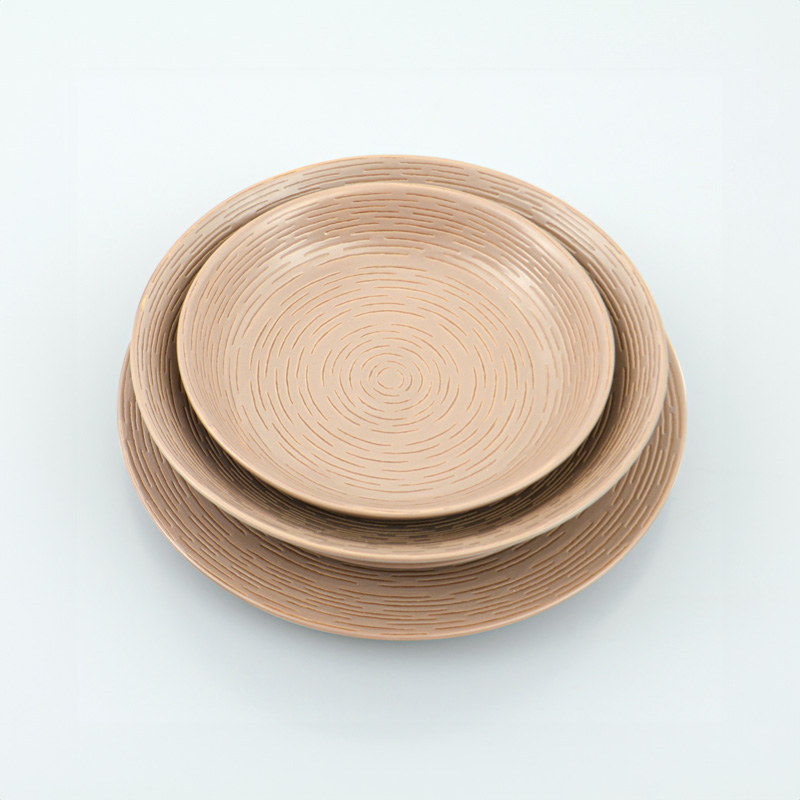 Assiette calotte 'Moana' taupe
