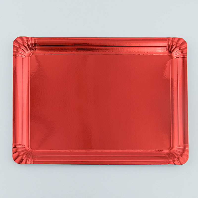 Lot de 3 plateaux en carton rouges