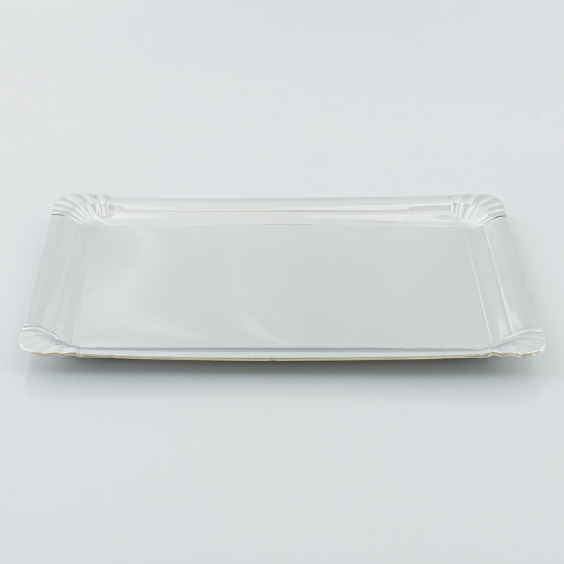Lot de 3 plateaux en carton argentés