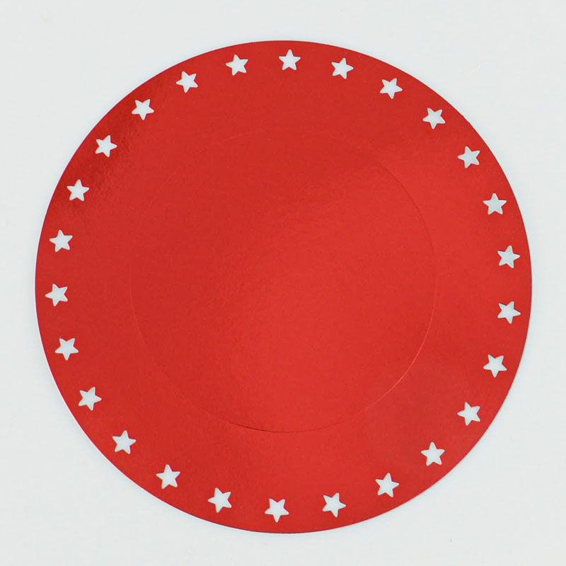 Lot de 4 sous-assiettes rondes rouges