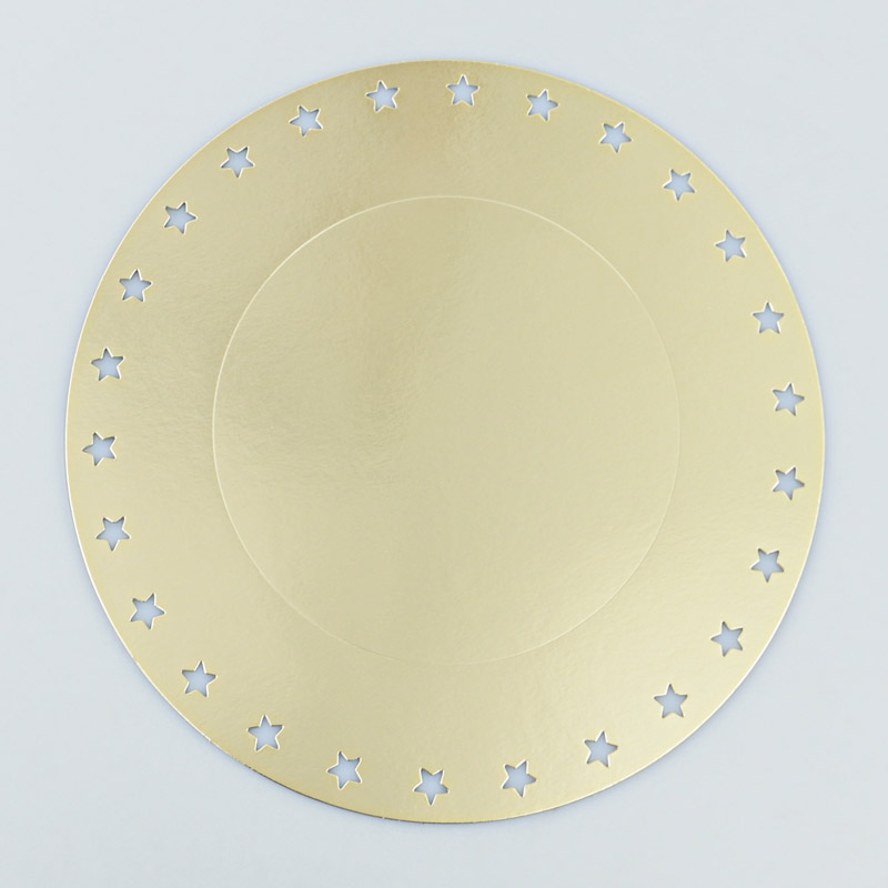 Lot de 4 sous-assiettes rondes dorées