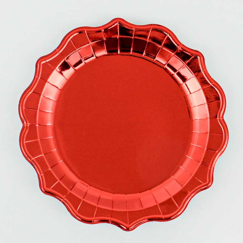 4 plateaux de présentation baroques rouges