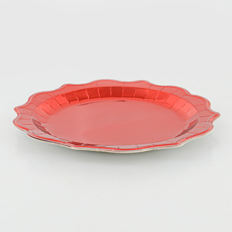 4 plateaux de présentation baroques rouges