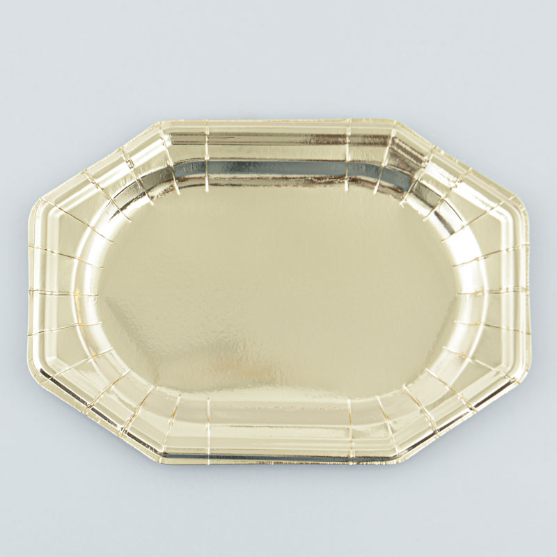 Lot de 4 plateaux de présentation dorés