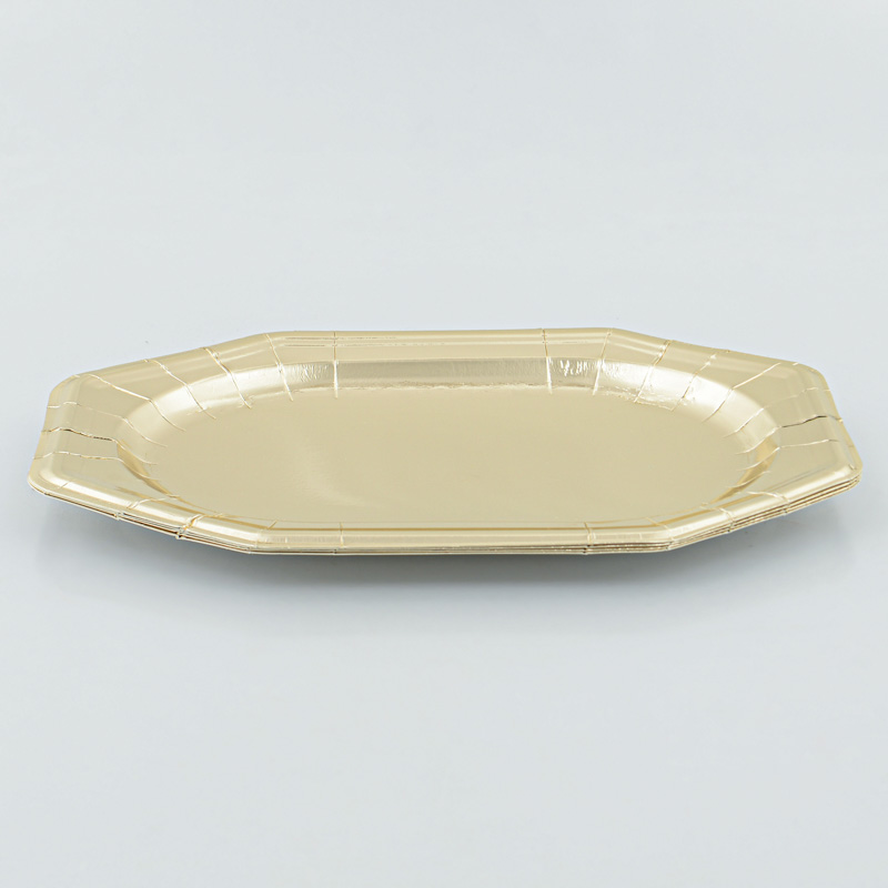 Lot de 4 plateaux de présentation dorés
