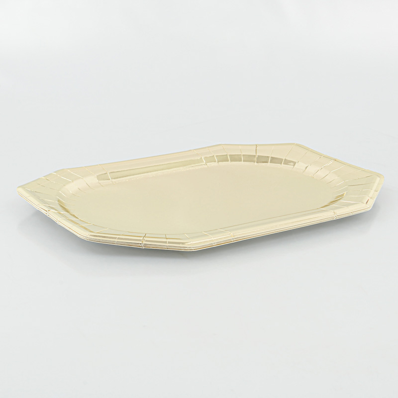 Lot de 4 plateaux de présentation dorés