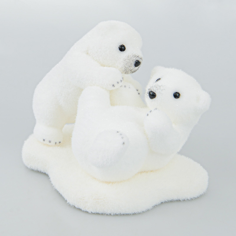 Duo oursons joueurs 'Jardin d'Hiver'