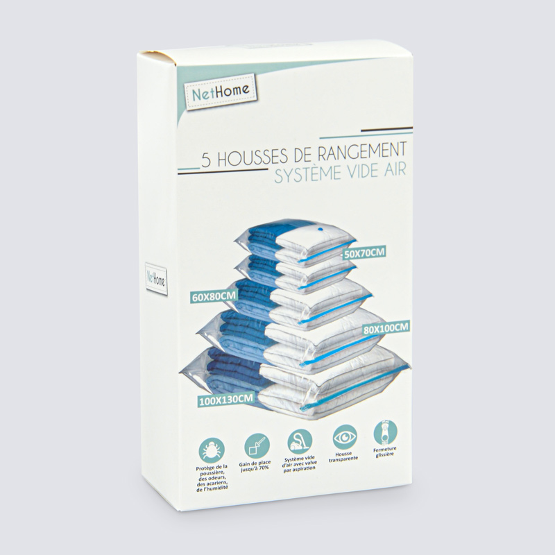 Lot de 5 housses de rangement sous vide