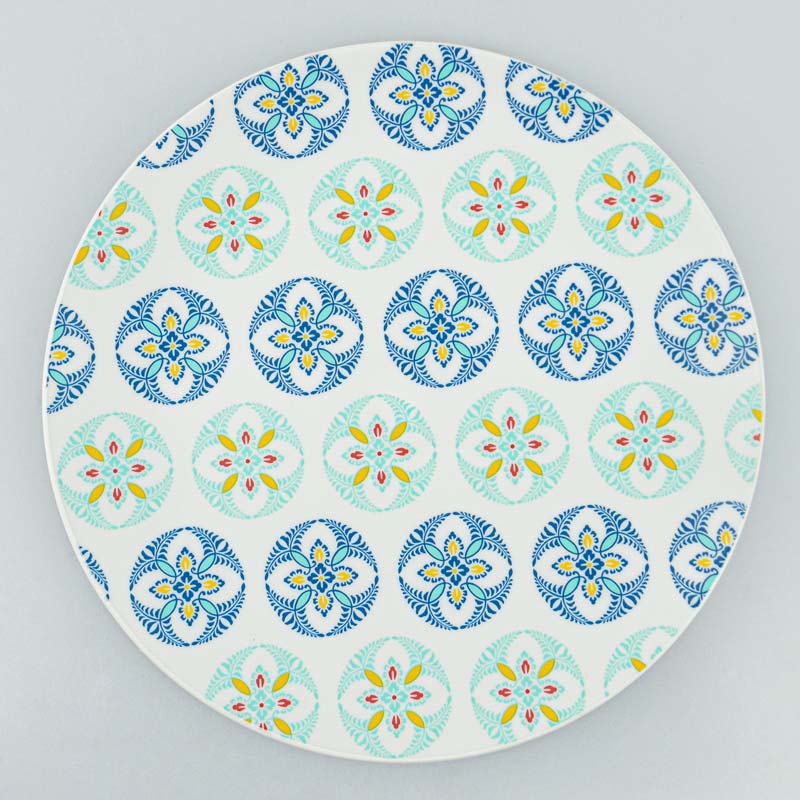 Assiette 'Achille' bleu et vert