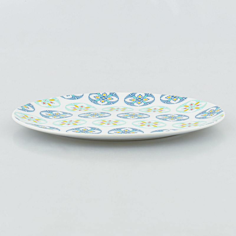 Assiette 'Achille' bleu et vert