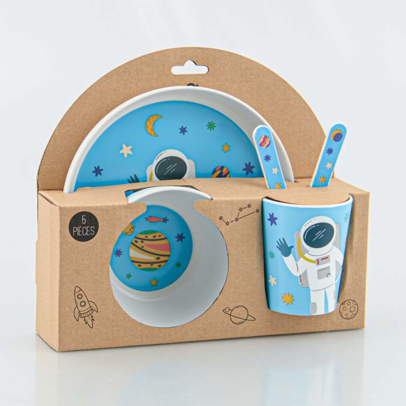 Set déjeuner enfant cosmique bleu
