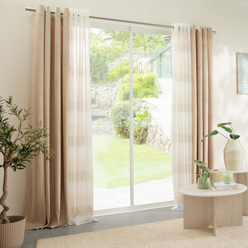 Voilage étamine 'Aïleen' beige et taupe