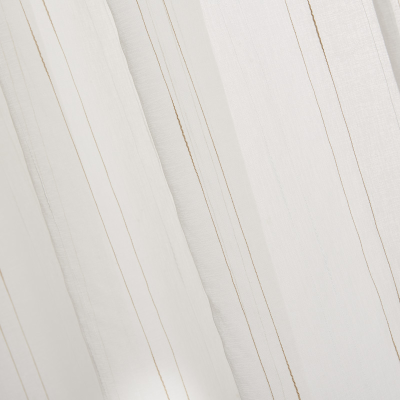 Voilage étamine 'Rafaële' blanc et beige
