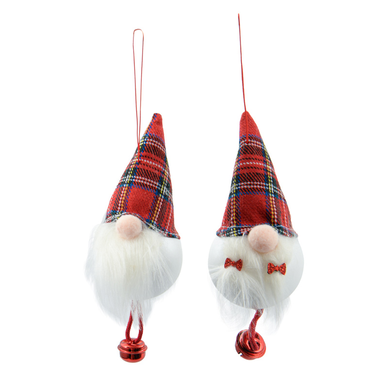 Gnome boule à suspendre 'Noël d'Antan'