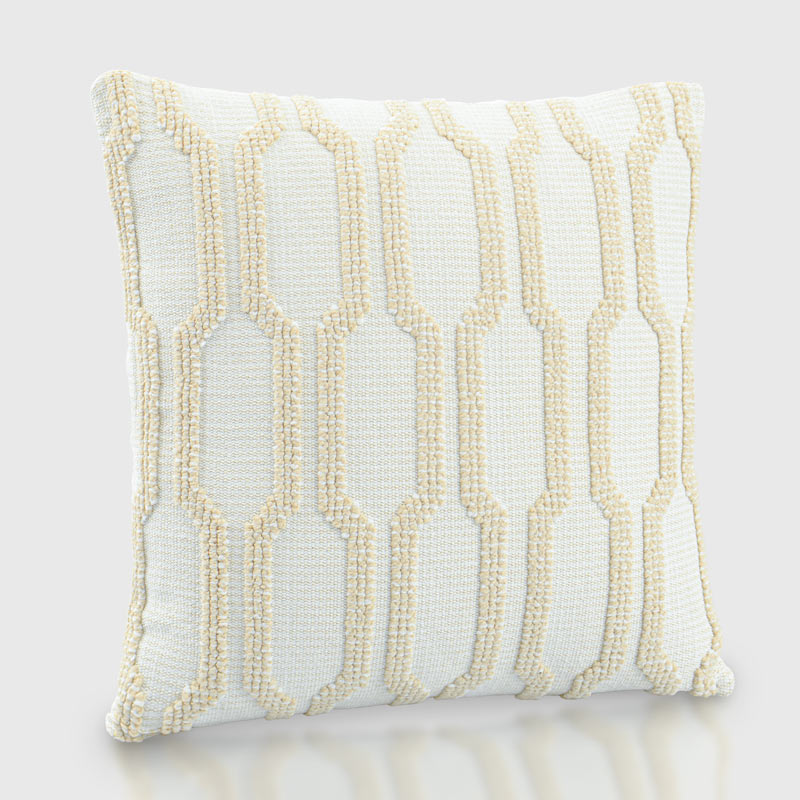 Coussin 'Maki' tufté beige