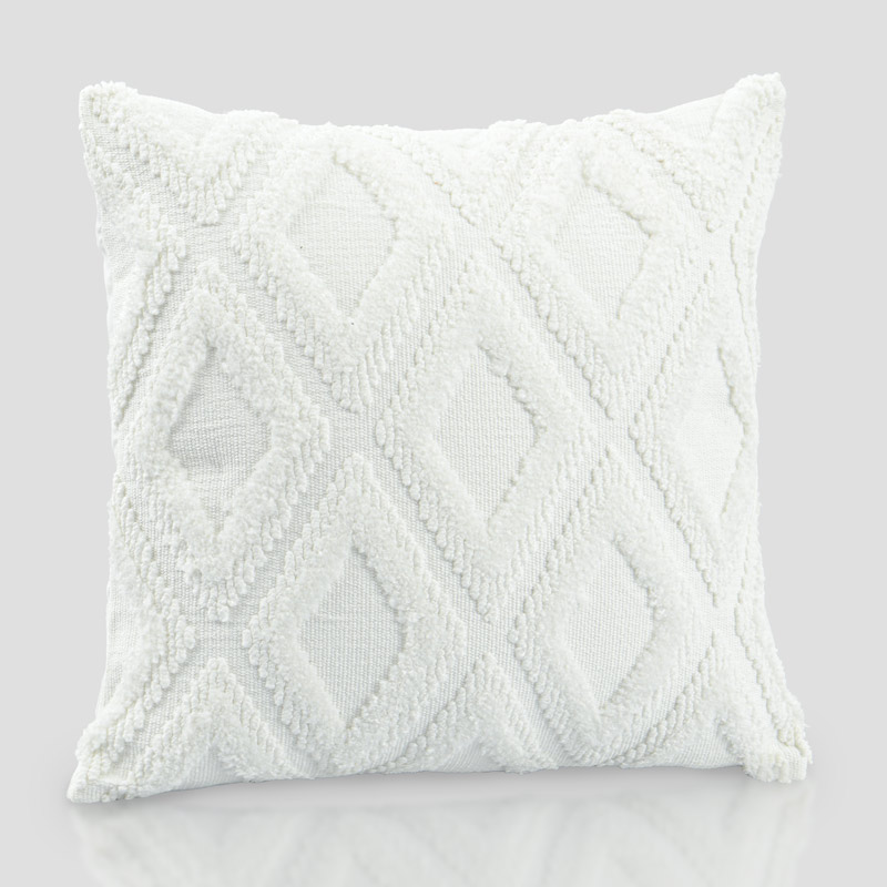 Coussin 'Milie' tufté blanc