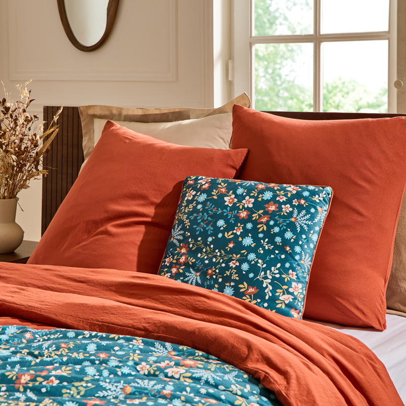Parure de lit 'Wellness' terracotta