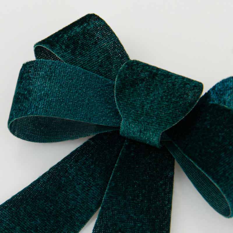 2 noeuds imitation velours vert