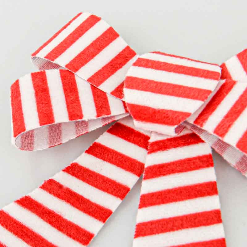 2 noeuds imitation velours rouge et blanc