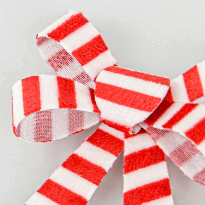 3 noeuds imitation velours rouge et blanc