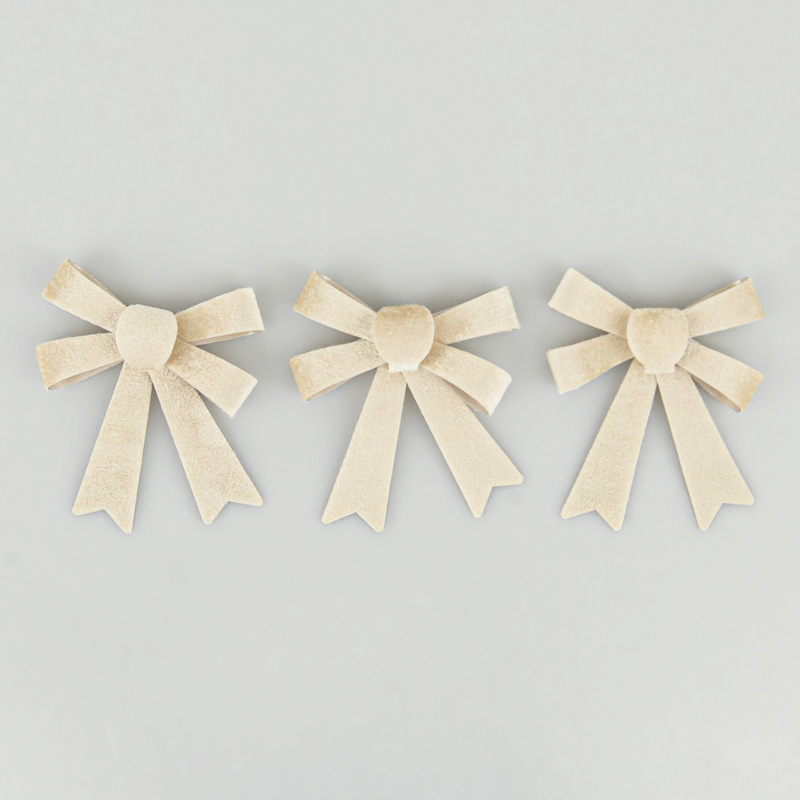 3 noeuds imitation velours beige