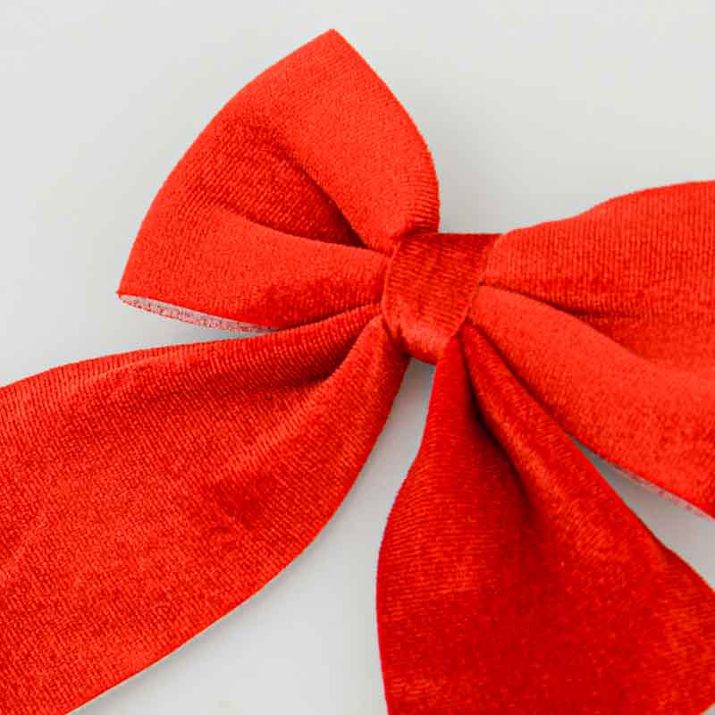 2 noeuds imitation velours rouge  