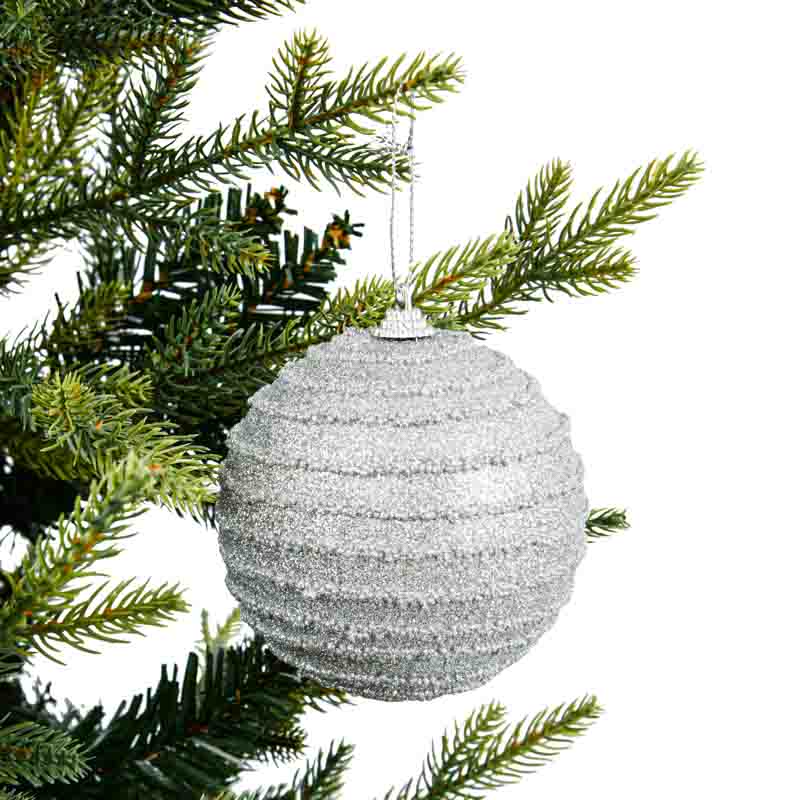 Boule pailletée 'Jardin d'Hiver' argentée 