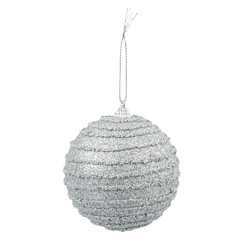 Boule pailletée 'Jardin d'Hiver' argentée 