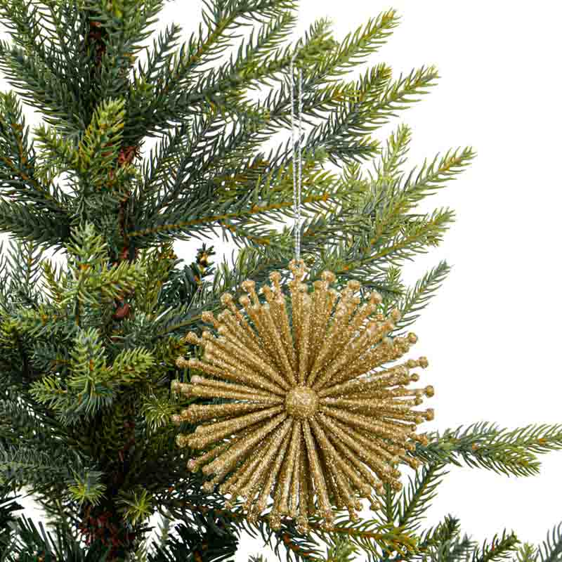 Boule fleur à suspendre dorée