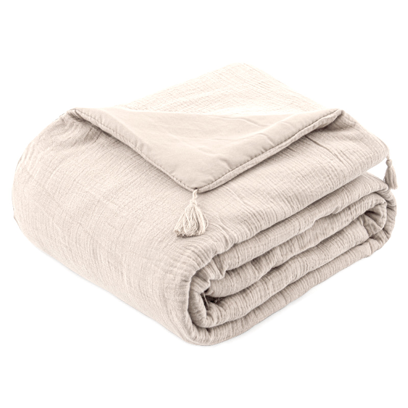 Chemin de lit 'Idylle' beige