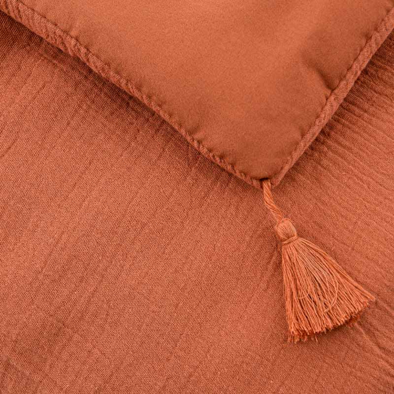Chemin de lit 'Idylle' terracotta